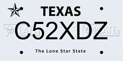 C52XDZ Texas License Plate
