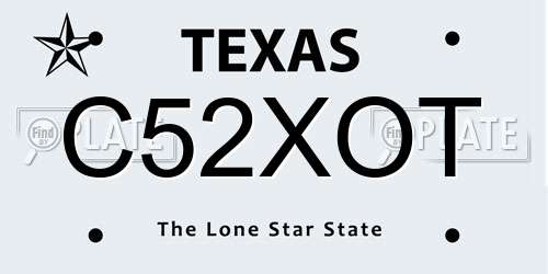 C52XOT Texas License Plate