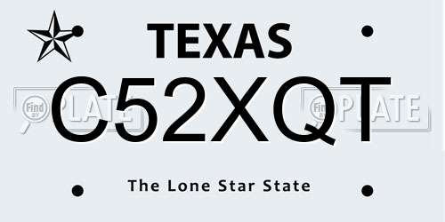 C52XQT Texas License Plate