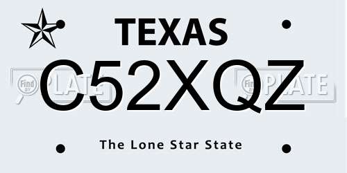 C52XQZ Texas License Plate