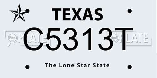 C5313T Texas License Plate