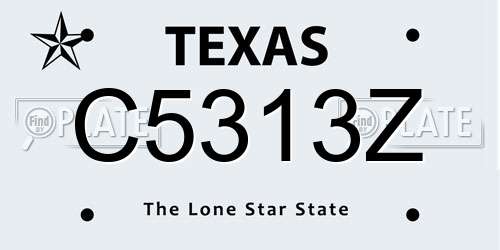 C5313Z Texas License Plate