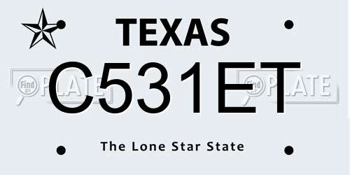 C531ET Texas License Plate