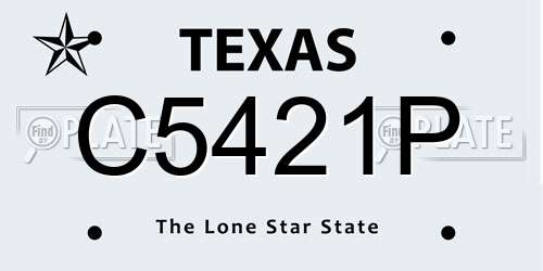 C5421P Texas License Plate