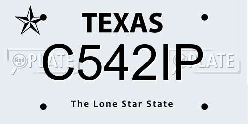 C542IP Texas License Plate