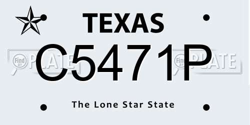 C5471P Texas License Plate