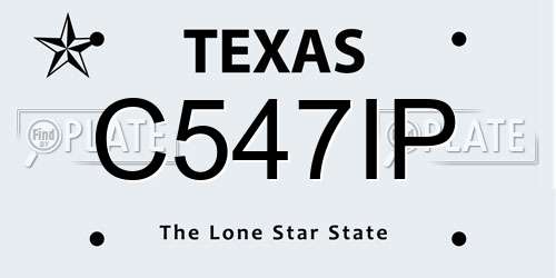 C547IP Texas License Plate