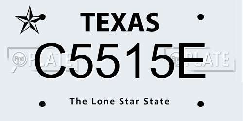 C5515E Texas License Plate