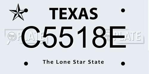 C5518E Texas License Plate