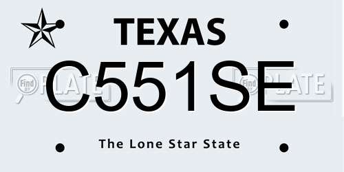 C551SE Texas License Plate