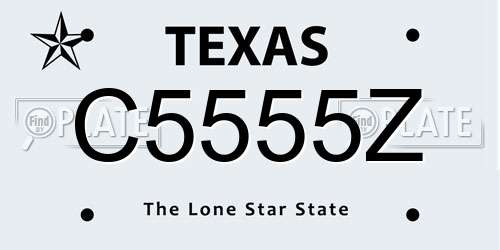 C5555Z Texas License Plate