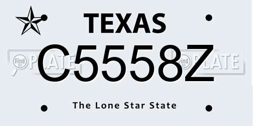 C5558Z Texas License Plate
