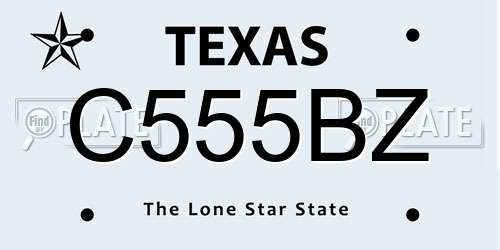 C555BZ Texas License Plate