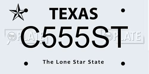 C555ST Texas License Plate