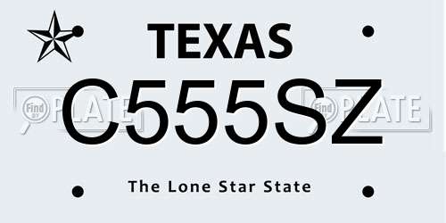 C555SZ Texas License Plate