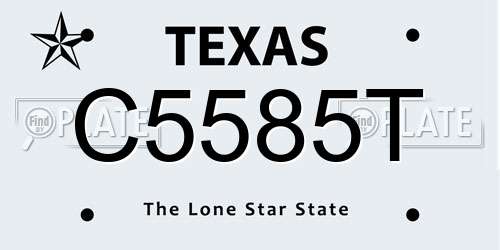 C5585T Texas License Plate