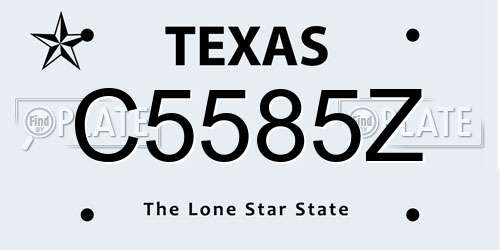 C5585Z Texas License Plate