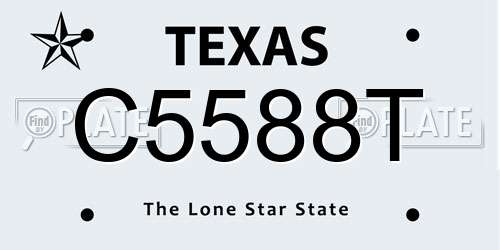 C5588T Texas License Plate