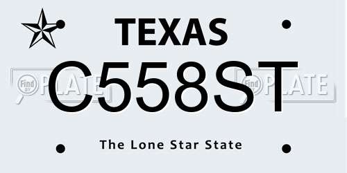 C558ST Texas License Plate