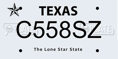 C558SZ Texas License Plate
