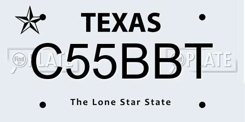 C55BBT Texas License Plate