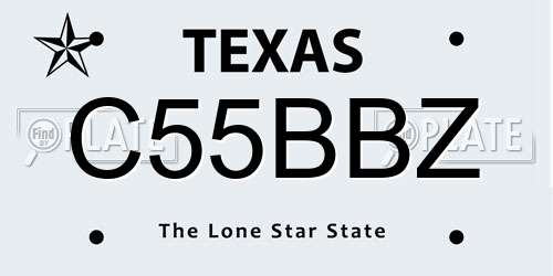 C55BBZ Texas License Plate
