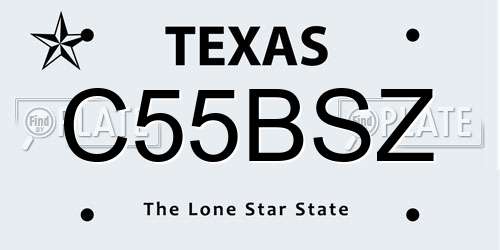 C55BSZ Texas License Plate