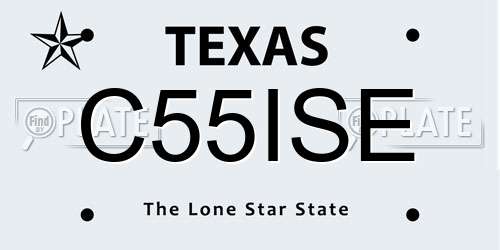 C55ISE Texas License Plate