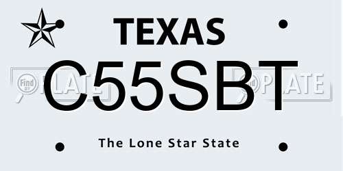 C55SBT Texas License Plate