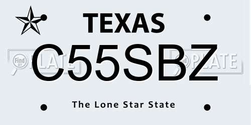 C55SBZ Texas License Plate