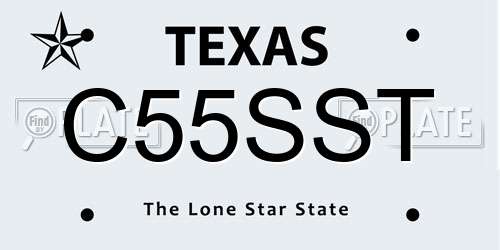 C55SST Texas License Plate