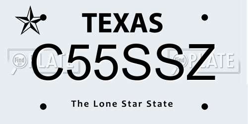C55SSZ Texas License Plate