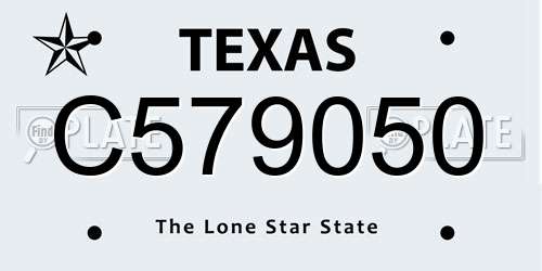 C579050 Texas License Plate