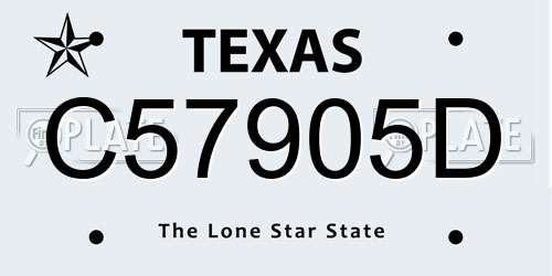 C57905D Texas License Plate