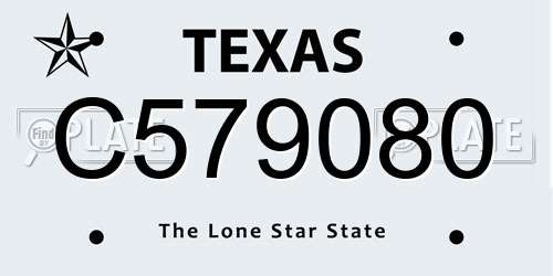 C579080 Texas License Plate