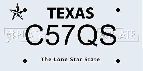 C57QS Texas License Plate