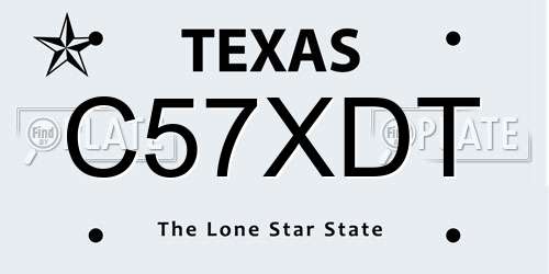 C57XDT Texas License Plate