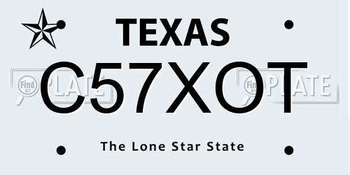 C57XOT Texas License Plate
