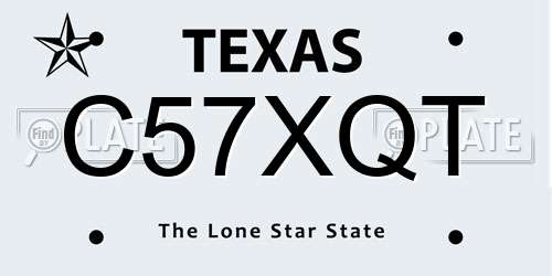 C57XQT Texas License Plate