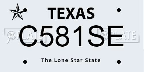 C581SE Texas License Plate