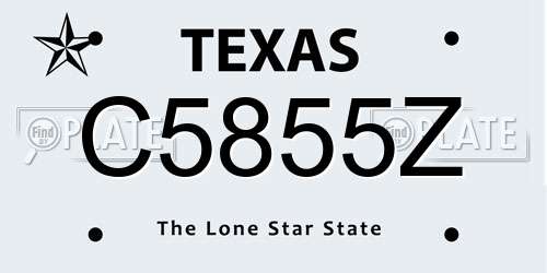 C5855Z Texas License Plate