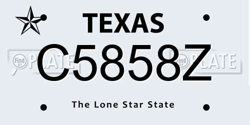 C5858Z Texas License Plate