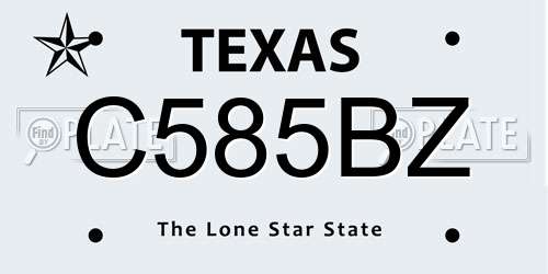 C585BZ Texas License Plate