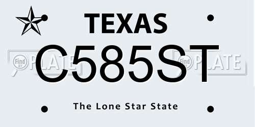 C585ST Texas License Plate