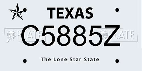 C5885Z Texas License Plate