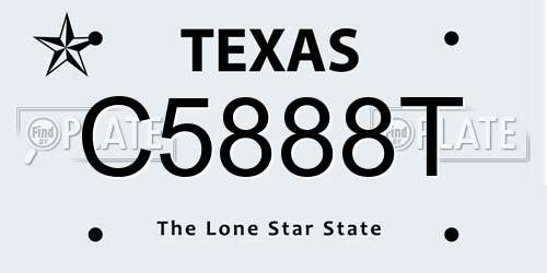 C5888T Texas License Plate