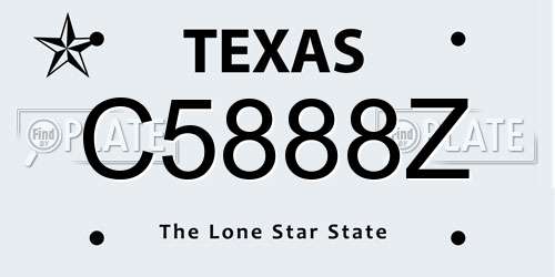 C5888Z Texas License Plate