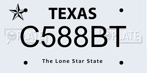 C588BT Texas License Plate