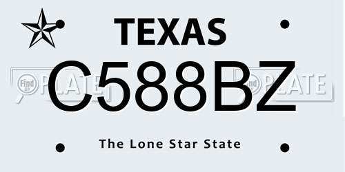 C588BZ Texas License Plate