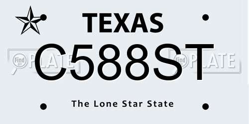 C588ST Texas License Plate